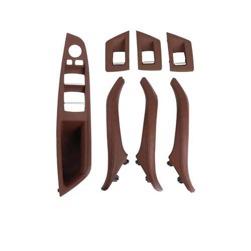 IKQSVKQR LHD RHDInnentür-Fensterheber-Panel-Trimmung, Leder-Zuggriff, Innenpanel-Zugverkleidung, Armlehne, kompatibel für BMW 5er F10 F11(LHD Red) von IKQSVKQR