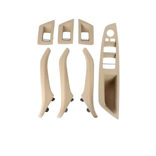 IKQSVKQR LHD RHDInnentür-Fensterheber-Panel-Trimmung, Leder-Zuggriff, Innenpanel-Zugverkleidung, Armlehne, kompatibel für BMW 5er F10 F11(RHD Beige) von IKQSVKQR