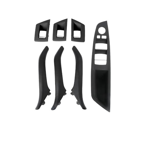 IKQSVKQR LHD RHDInnentür-Fensterheber-Panel-Trimmung, Leder-Zuggriff, Innenpanel-Zugverkleidung, Armlehne, kompatibel für BMW 5er F10 F11(RHD Black) von IKQSVKQR