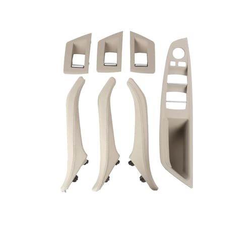 IKQSVKQR LHD RHDInnentür-Fensterheber-Panel-Trimmung, Leder-Zuggriff, Innenpanel-Zugverkleidung, Armlehne, kompatibel für BMW 5er F10 F11(RHD Oyster) von IKQSVKQR