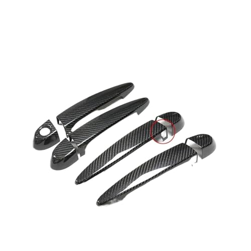 IKQSVKQR Türgriffabdeckung aus Echtkarbonfaser für Rechtslenker, kompatibel mit BMW 3er-Serie E90 E91 E92 E93 F30 2006–2016 Zubehör(8pcs Front sensor,NO LED lights) von IKQSVKQR