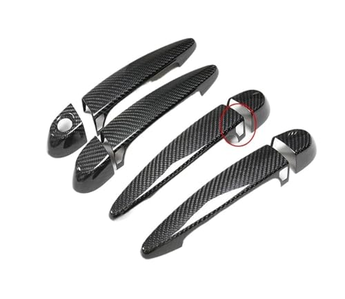 IKQSVKQR Türgriffabdeckung aus Echtkarbonfaser für Rechtslenker, kompatibel mit BMW 3er-Serie E90 E91 E92 E93 F30 2006–2016 Zubehör(8pcs with sensor,With LED lights) von IKQSVKQR
