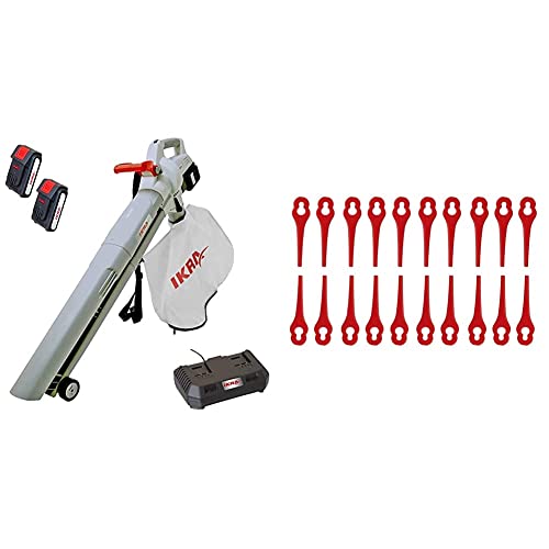 IKRA 74003200 Akku 3in1 Laubbläser Laubsauger ICBV 2/20 inkl. 2X Akku & Doppel-Schnellladegerät, 40 V, Grau/Rot & 15130190 passend für Rasentrimmer IART 2520 & IAT 20-1M Nylonmesser Set 20 Stück IKRA 74003200 Akku 3in1 Laubbläser Laubsauger ICBV 2/20 inkl. 2X Akku & Doppel-Schnellladegerät, 40 V, Grau/Rot & 15130190 passend für Rasentrimmer IART 2520 & IAT 20-1M Nylonmesser Set 20 Stück von IKRA