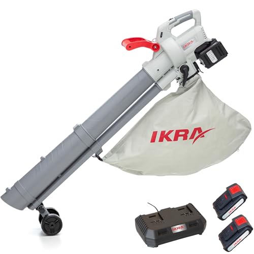 IKRA Akku 3in1 Laubbläser Laubsauger IALS 2-20 inkl. 2X Akku & Doppel-Schnellladegerät von IKRA