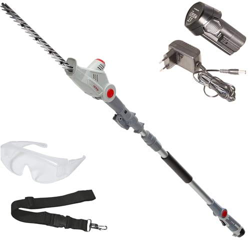 IKRA Akku Teleskop Heckenschere IATHS 1241 inkl. Akku & Ladegerät, Schnittwinkelverstellung bis 135°, inkl. Schutzbrille von IKRA