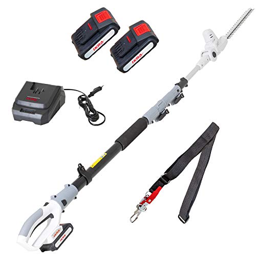 IKRA Akku Teleskop Heckenschere ICPH 2040, inkl. 2X Akku 20V, Schnelllader & Schultergurt von IKRA