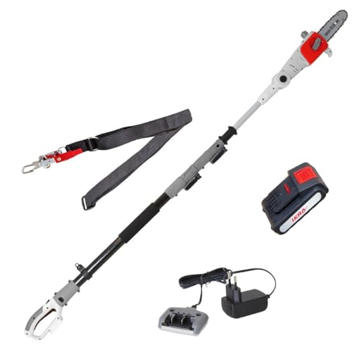 Ikra - Hochentaster mit Akku 20 V – Teleskopstange, Höhe bis zu 4 m – Akku + Ladegerät + Schultergurt inklusive Oregon Guide von IKRA