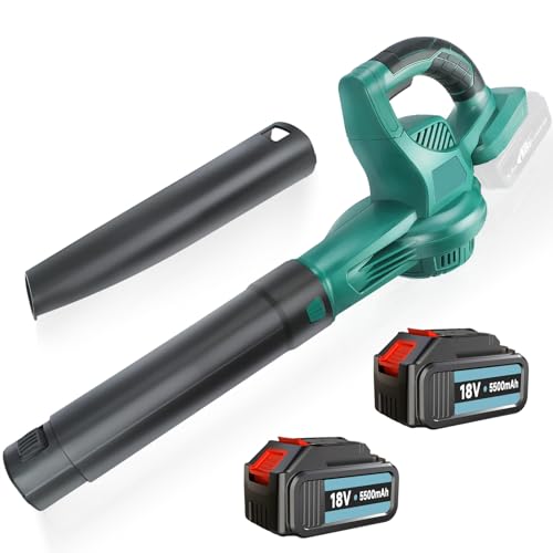 Akku Laubbläser,Elektrischer Laubbläser mit 2×5,5Ah Akkus, 130 MPH & 140 CFM Elektro Luftgebläse, 18V Kabellos Laubgebläse Bürstenlos Laubpuster Schneefräse für Garten Rasenpfleg Akku Laubbläser,Elektrischer Laubbläser mit 2×5,5Ah Akkus, 130 MPH & 140 CFM Elektro Luftgebläse, 18V Kabellos Laubgebläse Bürstenlos Laubpuster Schneefräse für Garten Rasenpfleg von IKUNQUAN