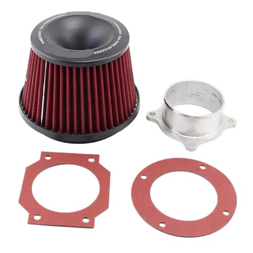 1 stück 76mm Luftfilter Power Intake High Performance Racing Universal Dual Trichter Adapter Cold Air Ansaugfilter von IKYCEHFV