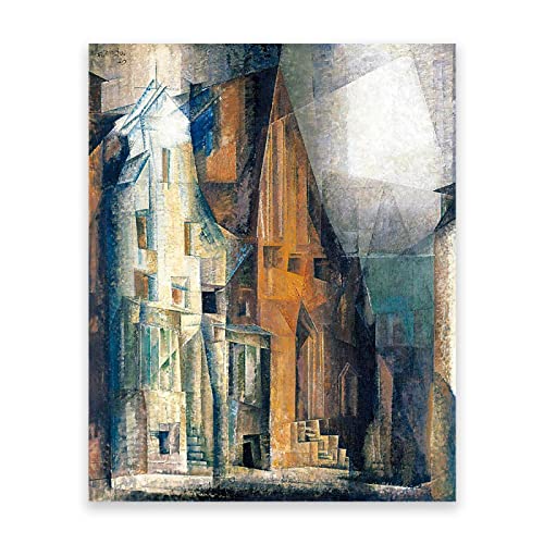 Bilder von Lyonel Feininger. Lyonel Feininger Berühmte Gemälde "GABLES III" auf Leinwand drucken. Leinwand Wandkunstposter Home Decor 30x45cm(11.8x17.7in) Rahmenlos von IKYE