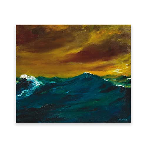 IKYE Berühmte Gemälde von Emil Nolde, Druck auf Leinwand. Reproduktion von Ölgemälden. Abstrakte Wandbilder auf Leinwand für Wohnzimmer (Hohe See) 60x72cm(23.6x28.3in) Rahmenlos von IKYE