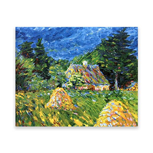 IKYE Berühmte Gemälde von Emil Nolde, Druck auf Leinwand. Reproduktion von Ölgemälden. Abstrakte Wandbilder auf Leinwand für Wohnzimmer (Holzhaus) 30 x 39 cm (11,8 x 15,3 Zoll), rahmenlos von IKYE