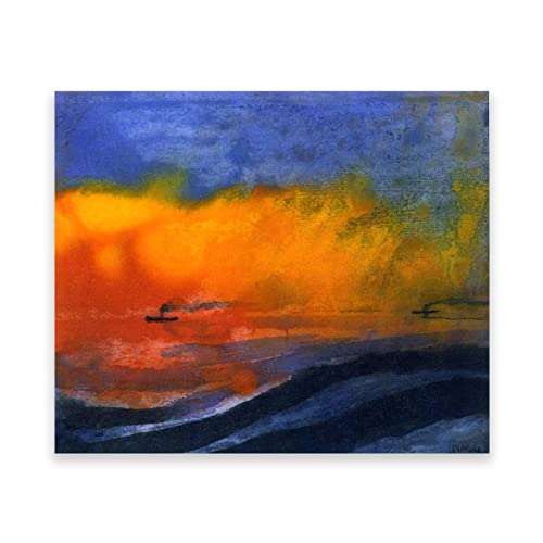 IKYE Berühmte Gemälde von Emil Nolde, Druck auf Leinwand. Reproduktion von Ölgemälden. Abstrakte Wandbilder auf Leinwand für Wohnzimmer (Meer) 90 x 108 cm (35,4 x 42,5 Zoll), rahmenlos von IKYE