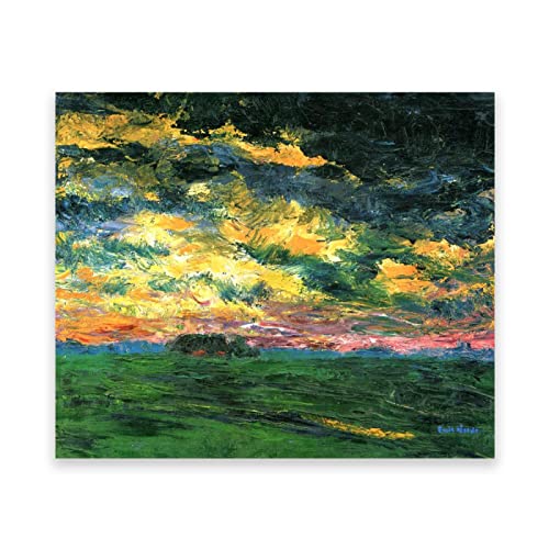 IKYE Berühmte Gemälde von Emil Nolde, Druck auf Leinwand. Reproduktion von Ölgemälden. Abstrakte Wandbilder auf Leinwand für Wohnzimmer (Rüschen) 60 x 72 cm (23,6 x 28,3 Zoll), rahmenlos von IKYE