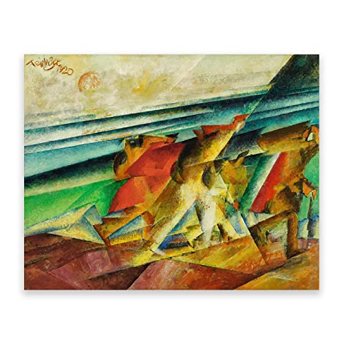 IKYE Bilder von Lyonel Feininger. Lyonel Feininger Berühmte Gemälde „BEACHCOMBERS BY THE SEA“ auf Leinwand drucken. Leinwand Wandkunstposter Home Decor 80x112cm(31.4x44.1in) Rahmenlos von IKYE