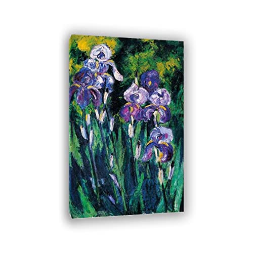 Max Pechstein-Schwertlilien im Abendschatten.Berühmte Bilder reproduktion.Leinwand-Wandkunstbilder für Wohnzimmer-Schlafzimmer-Dekoration.Holzgerahmt 30x51cm(11.8x20.1in) gerahmt von IKYE