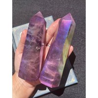 Lila Quarz Aura Kristall/Liebesturm Shine Blitz Generator Regenbogen von IKarmaCrystals