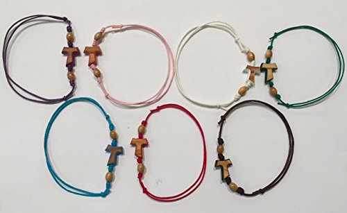 IL SOLE BRACCIALE CON TAU SAN FRANCESCO ASSISI, REGOLABILE CON BORDO COLORATO 10 PZ (ASSORTITI) von IL SOLE