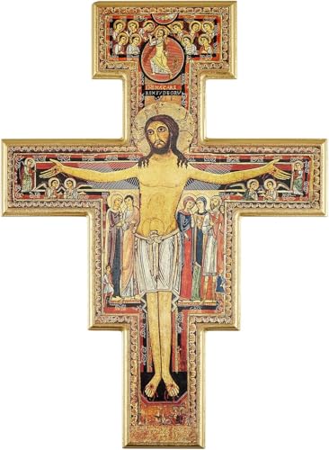 Kruzifix Heiliger Damiano-Rand, Dicke 1,2 cm, hergestellt in Assisi (22 x 16 cm) von IL SOLE