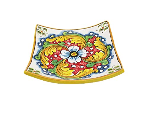 ILAB Taschenleerer aus Keramik von Hand verziert von sizilianischen Keramikern von Santo Stefano di Camastra Blume rot Art. 26 ILAB Taschenleerer aus Keramik von Hand verziert von sizilianischen Keramikern von Santo Stefano di Camastra Blume rot Art. 26 von ILAB