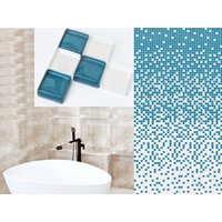 8-teiliges 30 x 30 cm mosaik aus Glas für Bad und Küche - Azzurro Fog von ILCOM