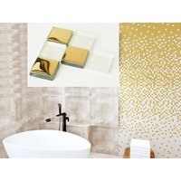 8-teiliges 30 x 30 cm mosaik aus Glas für Badezimmer und Küche - Gold Fog von ILCOM