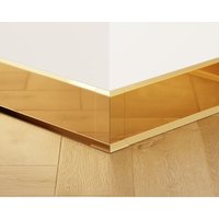 Außenecke für Sockelleisten F aus Stahl 10cm x 3cm x 3cm - gold poliert Außenecke für Sockelleisten F aus Stahl 10cm x 3cm x 3cm - gold poliert von ILCOM