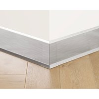 Außenecke für Sockelleisten F aus Stahl 10cm x 3cm x 3cm - silber satiniert Außenecke für Sockelleisten F aus Stahl 10cm x 3cm x 3cm - silber satiniert von ILCOM