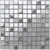 Bad Mosaik Wohnküche aus Glas - 30cm x 30 cm - SILVER ENERGY von ILCOM