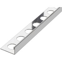 Winkelprofil J aus Edelstahl für Fliesen 8mm x 2700mm - silber poliert von ILCOM
