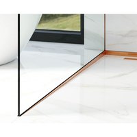 Gekipptes linkes seitliches Profil für 8-10mm Bodenduschglas 30mm x 1200mm - satiniertes Kupfer von ILCOM