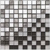 Glas-Netz-Mosaik für Badezimmer Innenküche - 30 x 30cm -GRAPHITE DIAMOND von ILCOM
