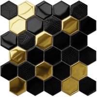 Glasmosaik auf Netz für Bad Innenküche GOLD LAVA - 24.7cm x 25.5cm von ILCOM