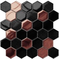 Glasmosaik auf Netz für Bad oder Küche COPPER LAVA - 24.7cm x 25.5cm von ILCOM