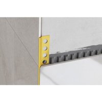 Edelstahl-Eckprofil Rs 45 Grad für Fliesen 1.2cm x 270cm - Satiniertes Gold von ILCOM