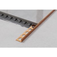 Ilcom - Edelstahl j Eckprofil für Fliesen 1.2cm x 244cm - Glänzendes Kupfer von ILCOM