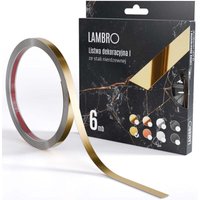 Ilcom dekorativer Streifen I autodesiva aus Edelstahl 10 mm x 6000 mm x 0,35 - Gold satiniert von ILCOM