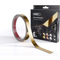 Ilcom dekorativer Streifen I autodesiva aus rostfreiem Stahl 20 mm x 6000 mm x 0,35 - Gold satiniert von ILCOM