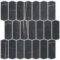 Keramikmosaik auf Netz für Bad oder Küche 29.7cm x 28.8cm - Caotic black von ILCOM