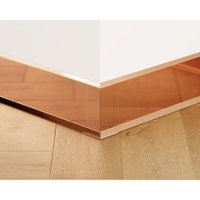 Außenecke FL für Sockelleisten F aus Stahl 10cm x 3cm x 3cm - poliertes Kupfer von ILCOM