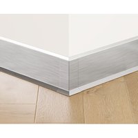 Außenecke FL für Sockelleisten F aus Stahl 6cm x 3cm x 3cm - silber satiniert von ILCOM