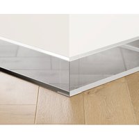 Außenecke FL für Sockelleisten F aus Stahl 8cm x 3cm x 3cm - silber poliert von ILCOM