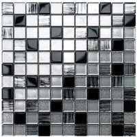 Mosaik auf Netz für Bad Küche aus Glas 30 x 30cm - BLACK SABBATH von ILCOM