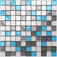Mosaik auf Netz für Bad oder Küche aus Glas -30x30cm - Blue Harmony Mosaik auf Netz für Bad oder Küche aus Glas -30x30cm - Blue Harmony von ILCOM