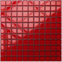 Mosaik auf Netz für Bad oder Küche aus Glas 30x30cm - Pure Red Mosaik auf Netz für Bad oder Küche aus Glas 30x30cm - Pure Red von ILCOM