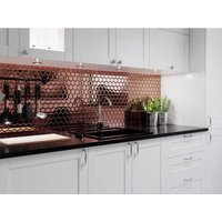 Mosaik auf Netz für Bad oder Küche aus Glas COPPER HEXAGON - 24.7cm x 25.5cm von ILCOM
