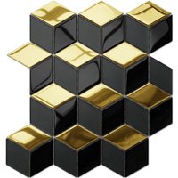 Mosaik auf Netz für Bad und Küche aus Glas 30,5 x 26,5 cm - Black mirror Mosaik auf Netz für Bad und Küche aus Glas 30,5 x 26,5 cm - Black mirror von ILCOM