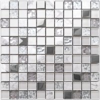 Mosaik für Bad oder Küche in Glas und Naturstein 30x30cm - Mixture von ILCOM