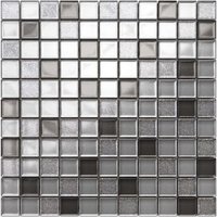 Mosaik für Badezimmer Innenküche aus Glas 30 cm x 30 cm - Brilliant silver von ILCOM