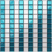 Mosaik für Badezimmer Innenküche aus Glas - 30 x 30 cm - Blue stripes Mosaik für Badezimmer Innenküche aus Glas - 30 x 30 cm - Blue stripes von ILCOM